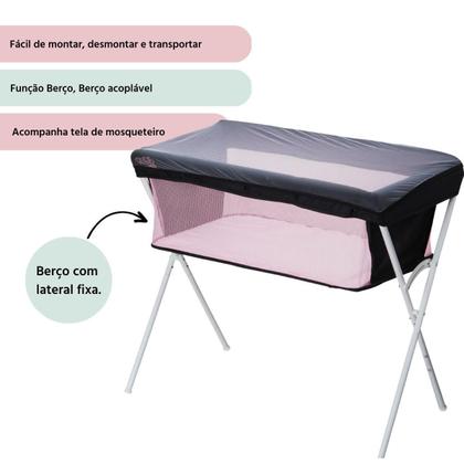 Imagem de Berço Portátil Maxi Baby Co-Leito até 9kg Snuggle Rosa