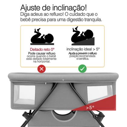 Imagem de Berço Portatil Moises Balanço Mosqueteiro Infantil Dobravel Pipdip