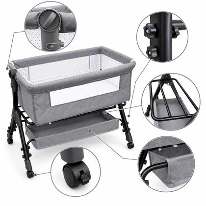 Imagem de Berço Portátil Moisés Balanço Mosquiteiro Bumper Kids Cinzac