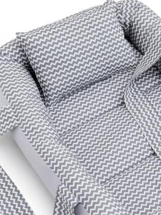 Imagem de Berço Portátil Ninho Redutor Bebê ZIG ZAG CINZA