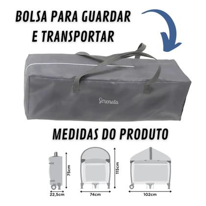 Imagem de Berço Portátil Serenata Gray - Burigotto