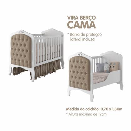 Imagem de Berço Provençal Permobili Harmonia Americano e capitone MDF