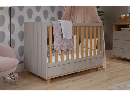 Imagem de Berço Retro Candy Permobili com gavetas Americano MDF