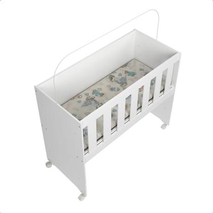 Imagem de Berço Rubi 5 em 1 Mini Berço Portátil em MDF com Rodízios e Travas + Colchão Incluso