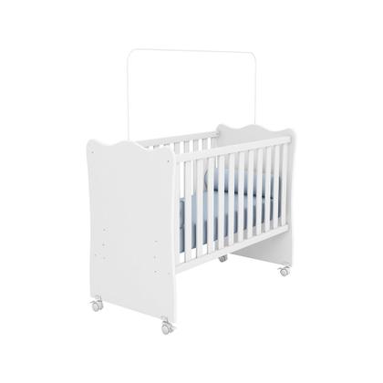 Imagem de Berço Simples com Rodízios Doce Sonho Branco Qmovi