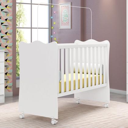 Imagem de Berço Simples Doce Sonho Branco Com Rodízios Qmovi