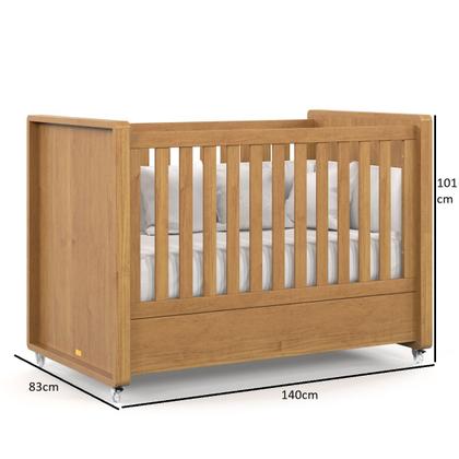 Imagem de Berço Tutto New Americano Matic 100% MDF Cor Freijó e Colchão Ortobom