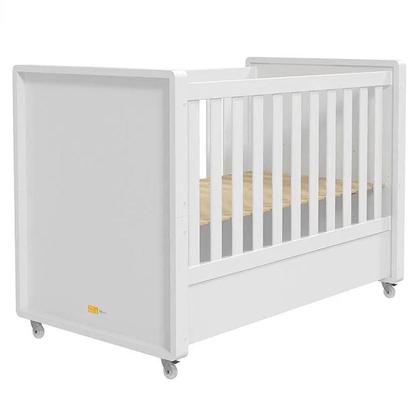 Imagem de Berço Tutto New e Cômoda Infantil Mississipi Ambiente Branco Fosco com Colchão Ortobom - Matic