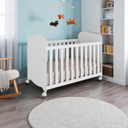 Imagem de Berço Uli Americano Infantil Bebê 100% MDF - Certificado - Branco
