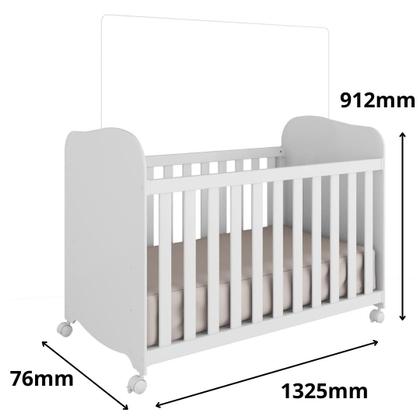 Imagem de Berço Uli Americano Infantil Bebê 100% MDF - Certificado - Branco