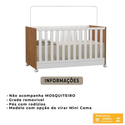 Imagem de Berço Vira Cama Doce Sonho Com Grade De Proteção Removível E Colchão