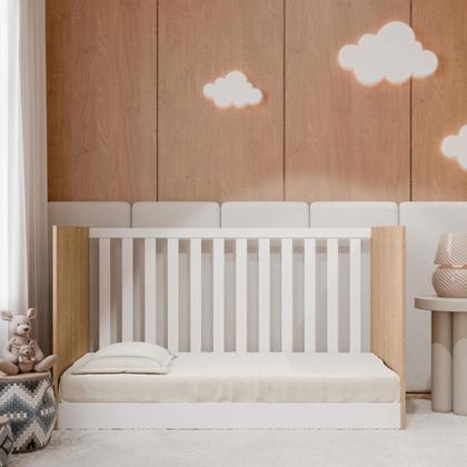 Imagem de Berço Vira Cama Doce Sonho Com Grade De Proteção Removível E Colchão