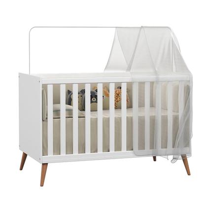 Imagem de Berço Vira Cama Retrô Estilo Americano Com Grade De Proteção Removível