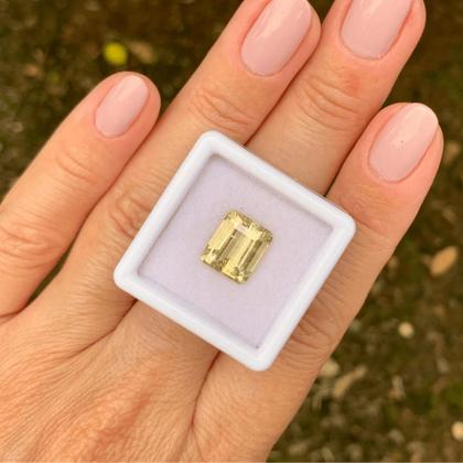 Imagem de Berilo Amarelo Baguete Retangular 3,59ct