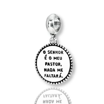 Imagem de Berloque Charms Pingente Versiculo Salmo 23 Prata Legitima