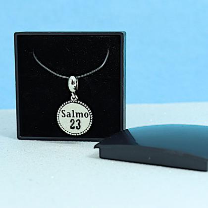 Imagem de Berloque Charms Pingente Versiculo Salmo 23 Prata Legitima