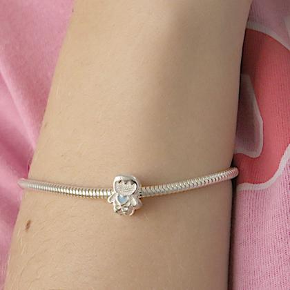 Imagem de Berloque Charms Prata Maciça 925 Para Pulseira Menino