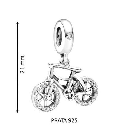 Imagem de Berloque Pingente Joia Prata 925 Bicicleta Pedal Bike