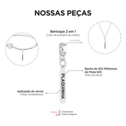 Imagem de Berloque Plaquinha Odontologia Banhado a Prata 925
