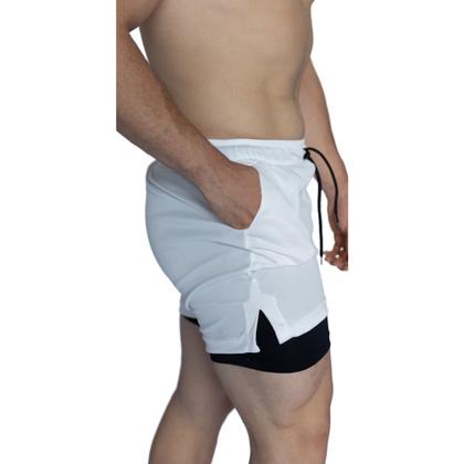 Imagem de Bermuda 2 Em 1 Short Duplo Esportivo Com Bolso Academia Run