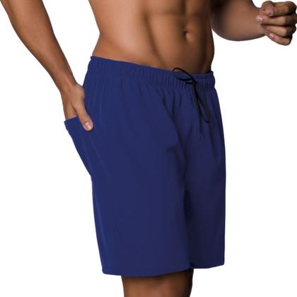 Imagem de Bermuda Adulto Com Bolso e Elástico No Cós Tecido Sintético Macio Selene Masculina Lisa