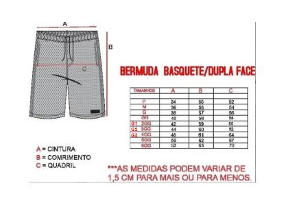 Bermuda Basquete Dupla Face Pixain Preto Preto PIX-178 - Outros