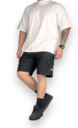 Imagem de Bermuda Cargo Curta Streetwear Casual Short Sarja Slim Bolsos Laterais