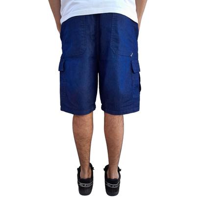 Imagem de Bermuda Cargo Jeans Masculina Larga Bolsos Laterais