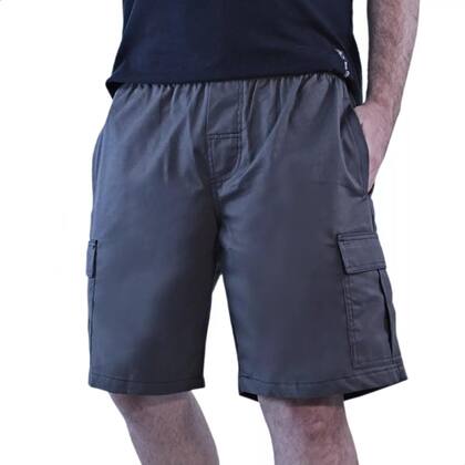 Imagem de Bermuda Cargo Masculina Brim 5 Bolsos Com Elástico Casual