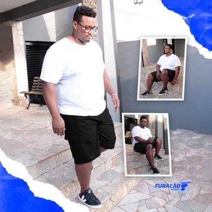 Imagem de Bermuda Cargo Masculina Plus Size Brim Com Elástico Casual