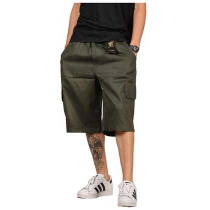 Bermuda Cargo Sarja Skate e Casual Folgada - Sarja real Imagem de Bermuda Cargo Sarja Skate e Casual Folgada