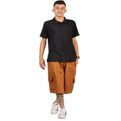 Bermuda Cargo Sarja Skate e Casual Folgada - Sarja real Imagem de Bermuda Cargo Sarja Skate e Casual Folgada