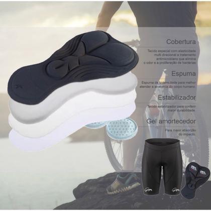 Imagem de Bermuda Ciclismo Gel Dupla Camada Alta Densidade Tecido Antibacteriano Performance