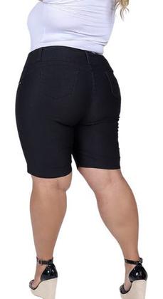 Imagem de Bermuda Ciclista Feminina Jeans Moda Plus Size Gordinha