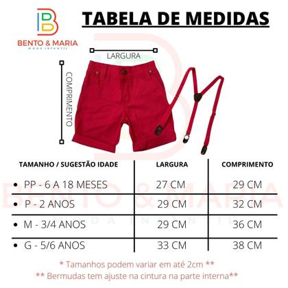 Imagem de Bermuda Com Suspensório Infantil - Várias Cores