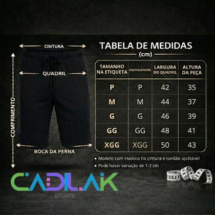 Imagem de Bermuda Corinthians Impermeável All Black Bolso Com Zípe -