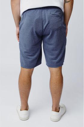 Imagem de Bermuda de Moletom Efeito Jeans com Estampa Alto Relevo no Bolso Frontal