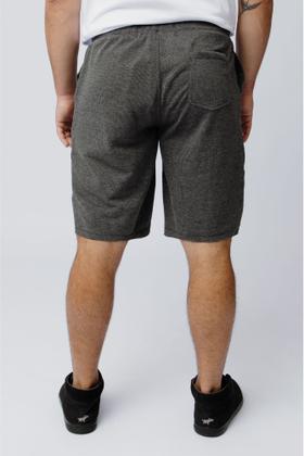 Imagem de Bermuda de Moletom Efeito Jeans com Estampa Alto Relevo no Bolso Frontal