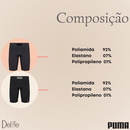 Imagem de Bermuda Esporte Long Boxer Puma Sem Costura Melhor Compressão Controle de Umidade Termo Reguladora