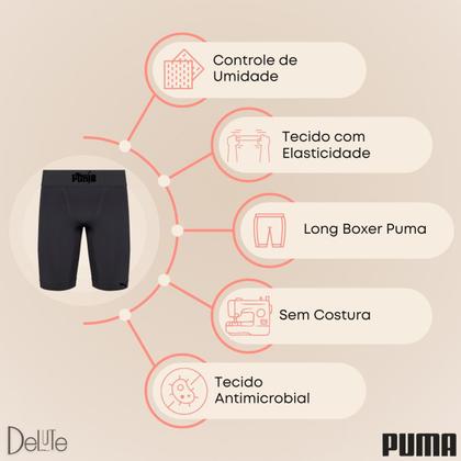 Imagem de Bermuda Esporte Long Boxer Puma Sem Costura Melhor Compressão Controle de Umidade Termo Reguladora