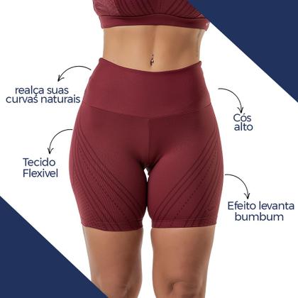 Imagem de Bermuda Esportiva Levanta Bumbum Fitness Fit Feminina Estampada Plus Size Tamanhos Grandes