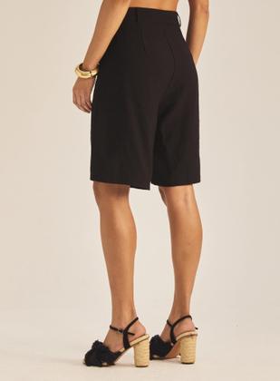 Imagem de Bermuda Feminina Alfaiataria Com Bolsos Faca 43100720 Sommer Preto