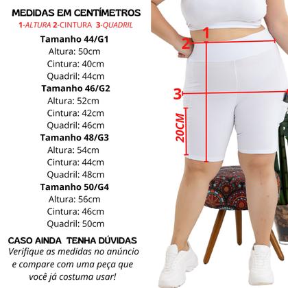 Imagem de Bermuda Feminina Suplex Shorts Com Bolso Lateral Plus Size 3039A