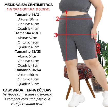 Imagem de Bermuda Feminina Suplex Shorts Com Bolso Lateral Plus Size 3039A