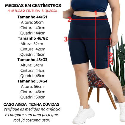 Imagem de Bermuda Feminina Suplex Shorts Com Bolso Lateral Plus Size 3039A