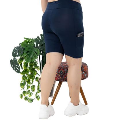 Imagem de Bermuda Feminina Suplex Shorts Com Bolso Lateral Plus Size 3039A