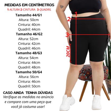 Imagem de Bermuda Feminina Suplex Shorts Com Bolso Lateral Plus Size 3039A