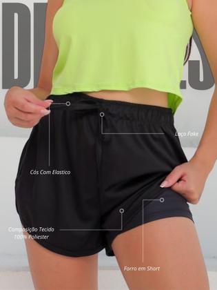 Imagem de Bermuda Fitness com Forro Short Cós Elástico Leve e Confortável Para Treinos e Esportes