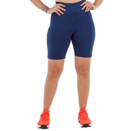 Imagem de Bermuda Fitness Feminina Cós Alto C/Bolsos Laterais Reforçado s/Transparência Slim 3038.C1