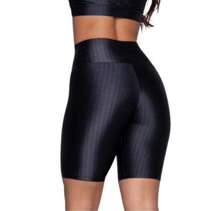 Imagem de Bermuda Fitness New Zig 3D WLS Modas Kit Com Duas Cores Poliamida Cós Alto Academia Treino